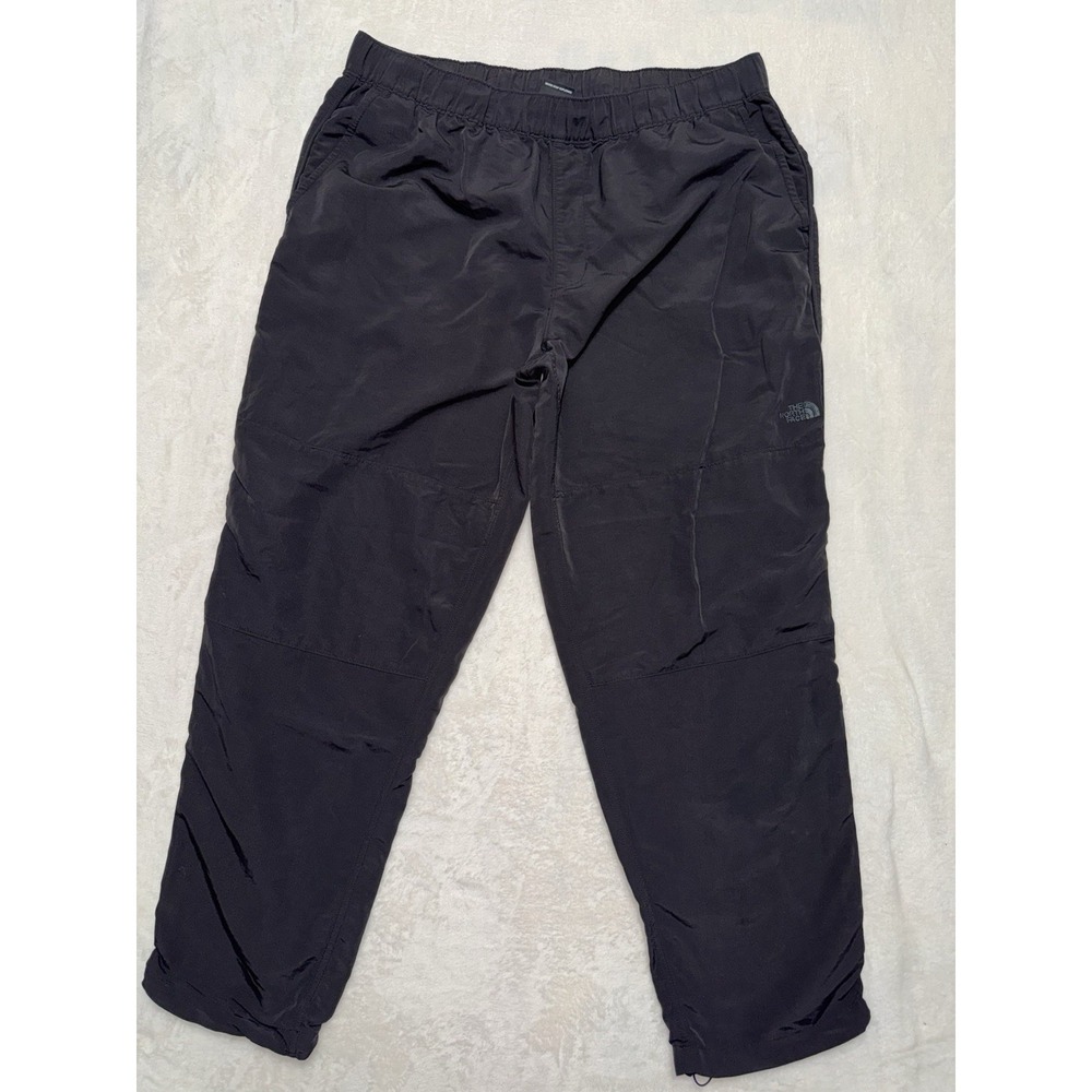 The North Face Men's Black Nylon Jogger Track Pants Elastic Waist Drawcord Sz XL